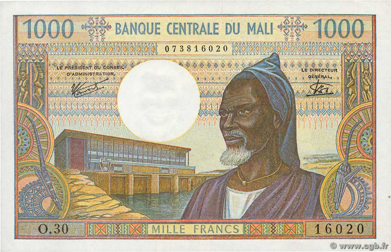 1000 Francs MALí  1970 P.13e EBC+
