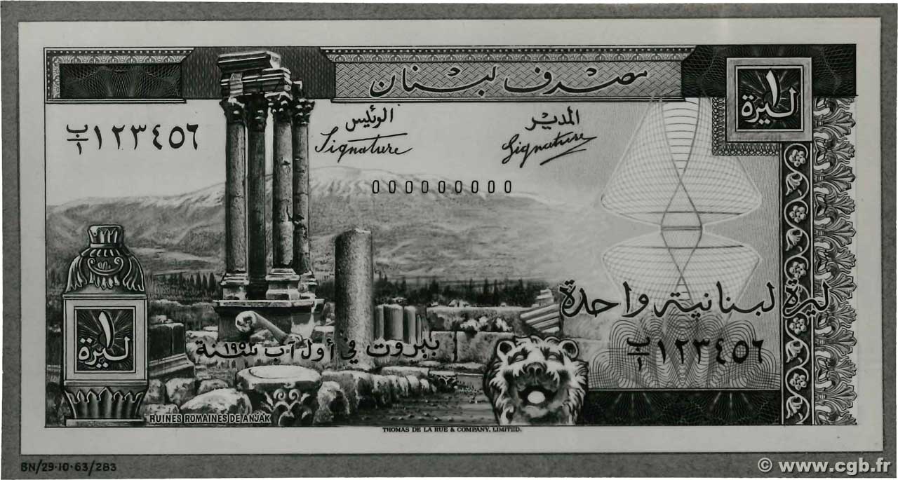 1 Livre Photo LIBAN  1963 P.(061p) NEUF