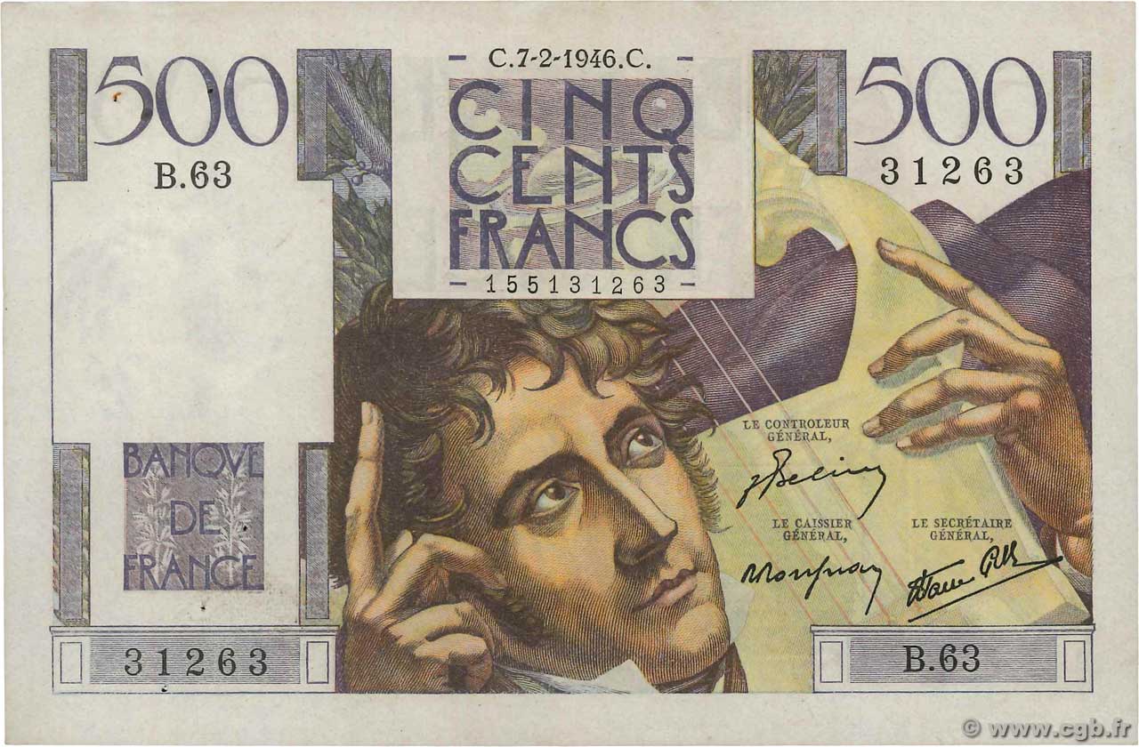 500 Francs CHATEAUBRIAND FRANCE  1946 F.34.04 SUP