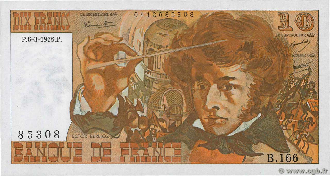 10 Francs BERLIOZ FRANCE  1975 F.63.09 NEUF