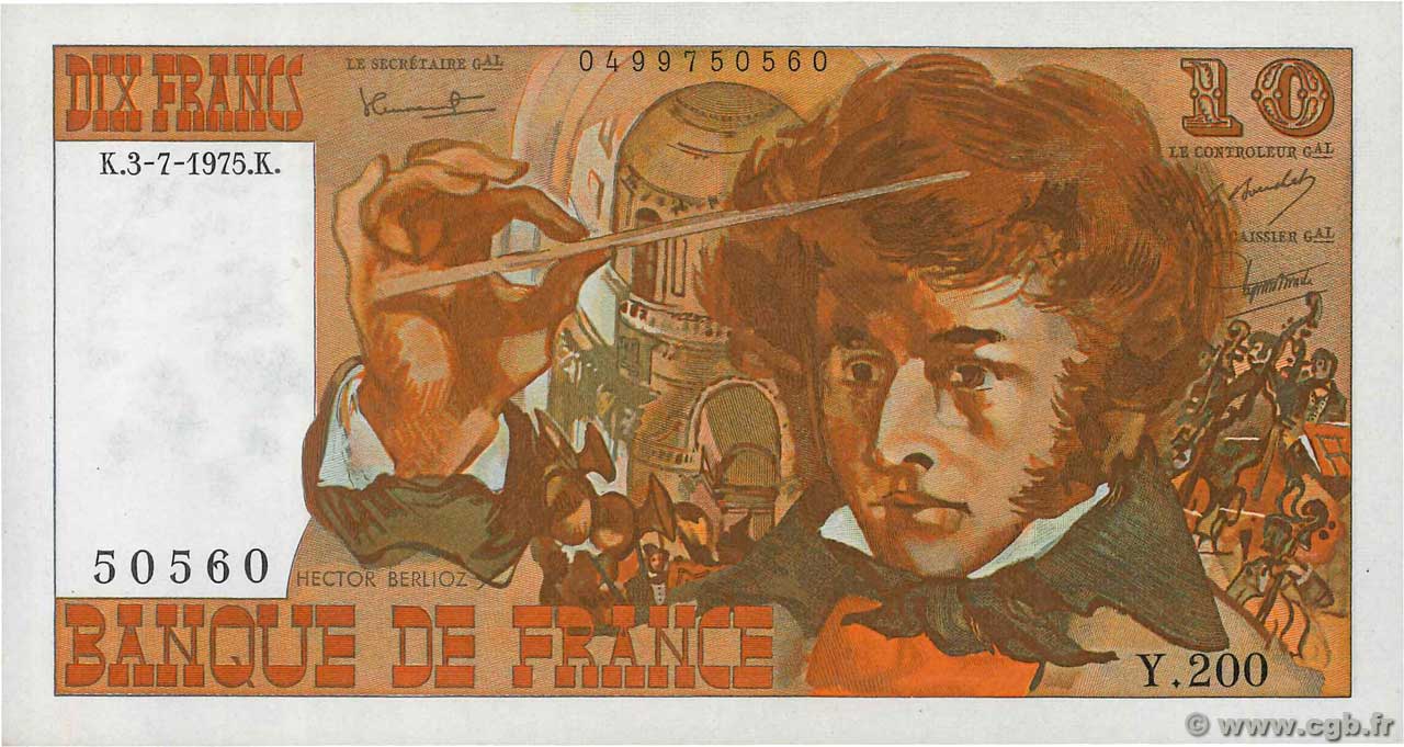 10 Francs BERLIOZ FRANCE  1975 F.63.11 NEUF