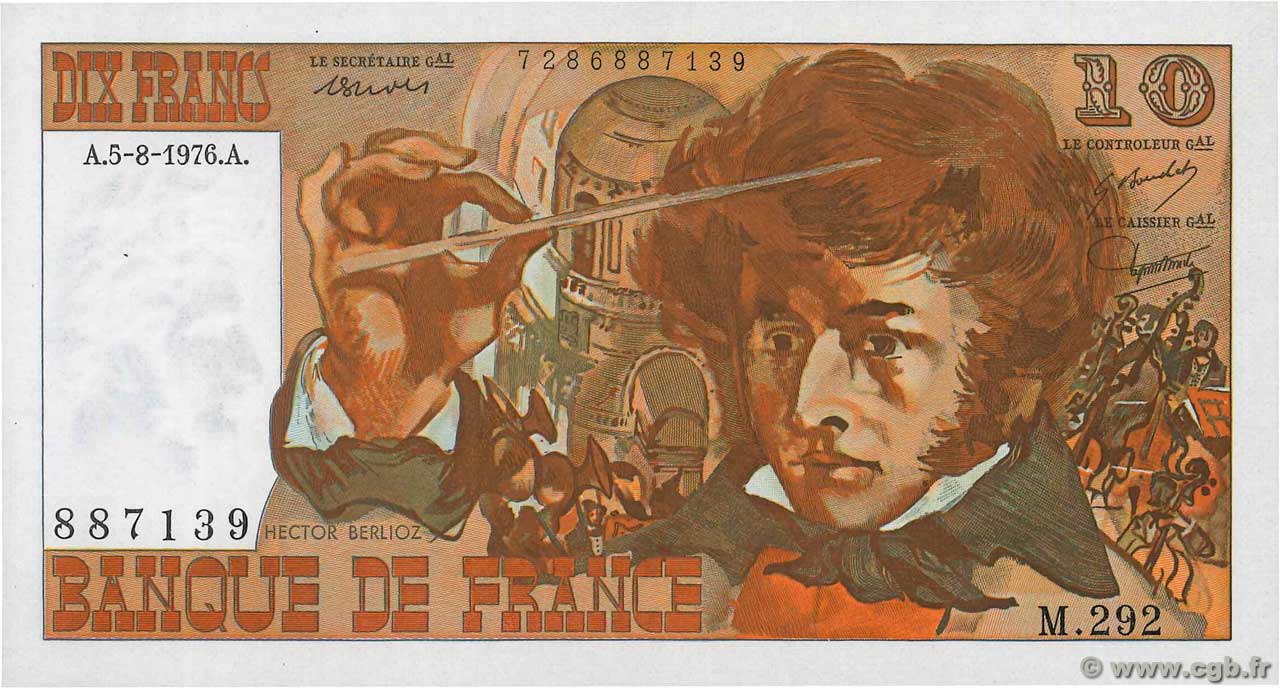 10 Francs BERLIOZ FRANCE  1976 F.63.20 pr.NEUF