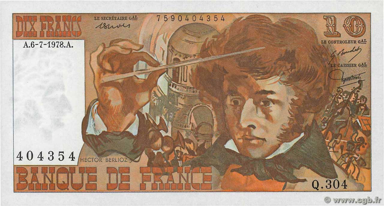 10 Francs BERLIOZ FRANCE  1978 F.63.24 pr.NEUF