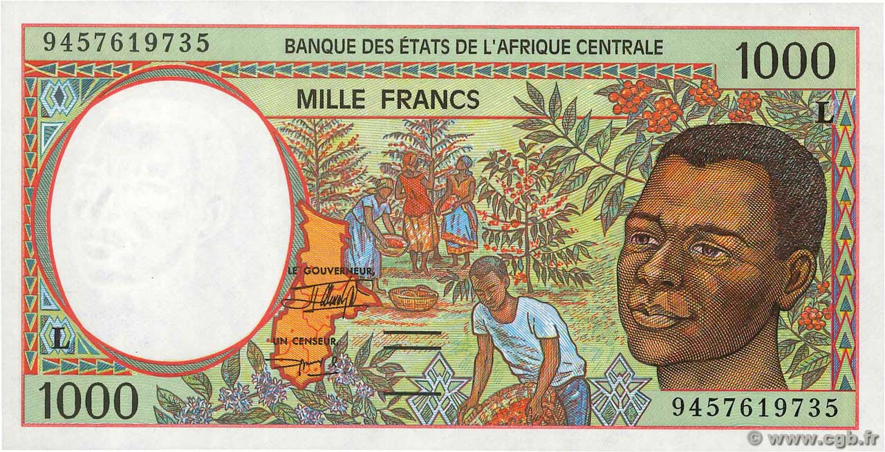 1000 Francs CENTRAL AFRICAN STATES  1994 P.402Lb UNC-