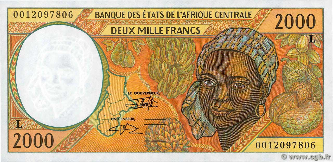 2000 Francs CENTRAL AFRICAN STATES  2000 P.403Lg UNC