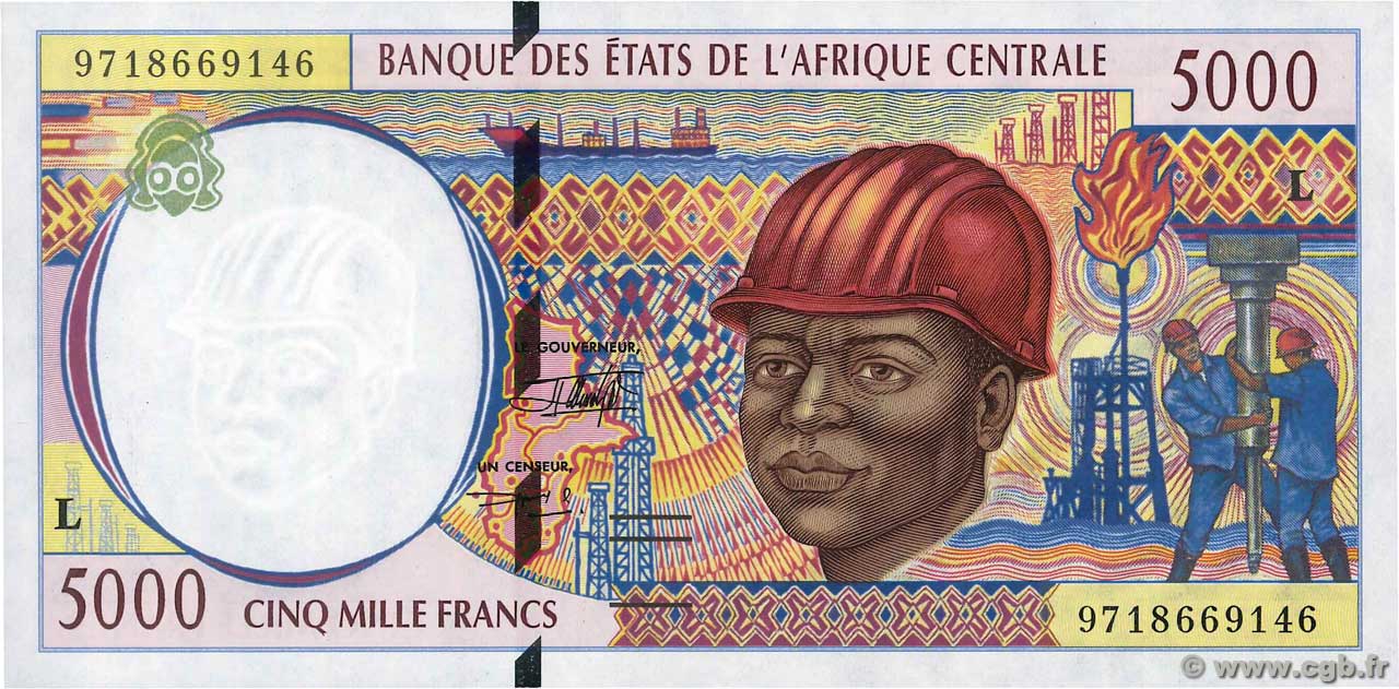 5000 Francs ÉTATS DE L AFRIQUE CENTRALE  1997 P.404Lc NEUF