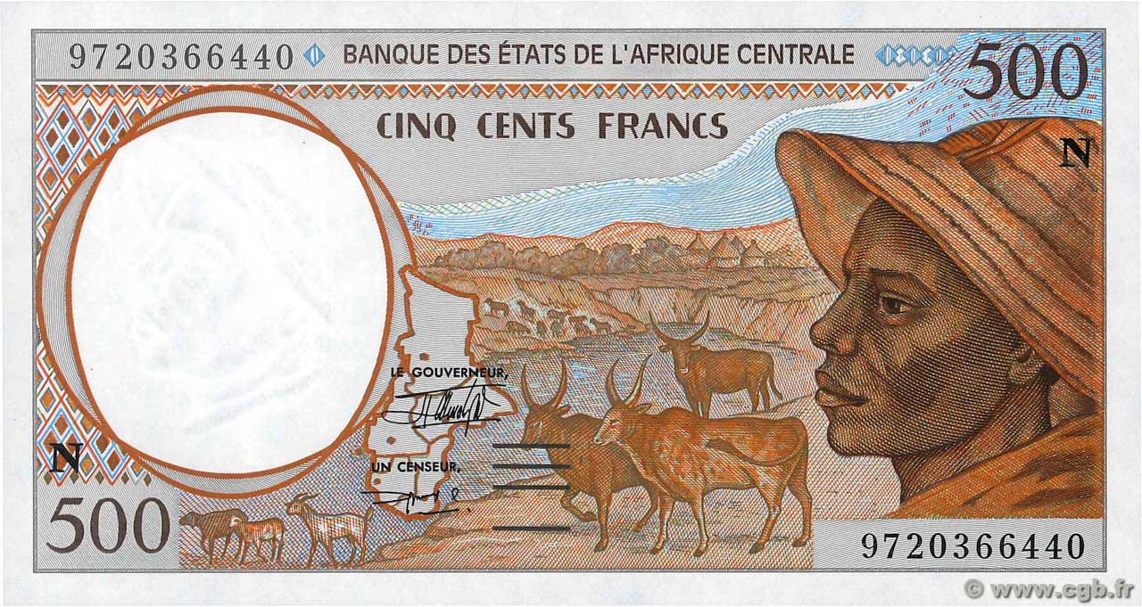 500 Francs ÉTATS DE L AFRIQUE CENTRALE  1997 P.501Nd NEUF