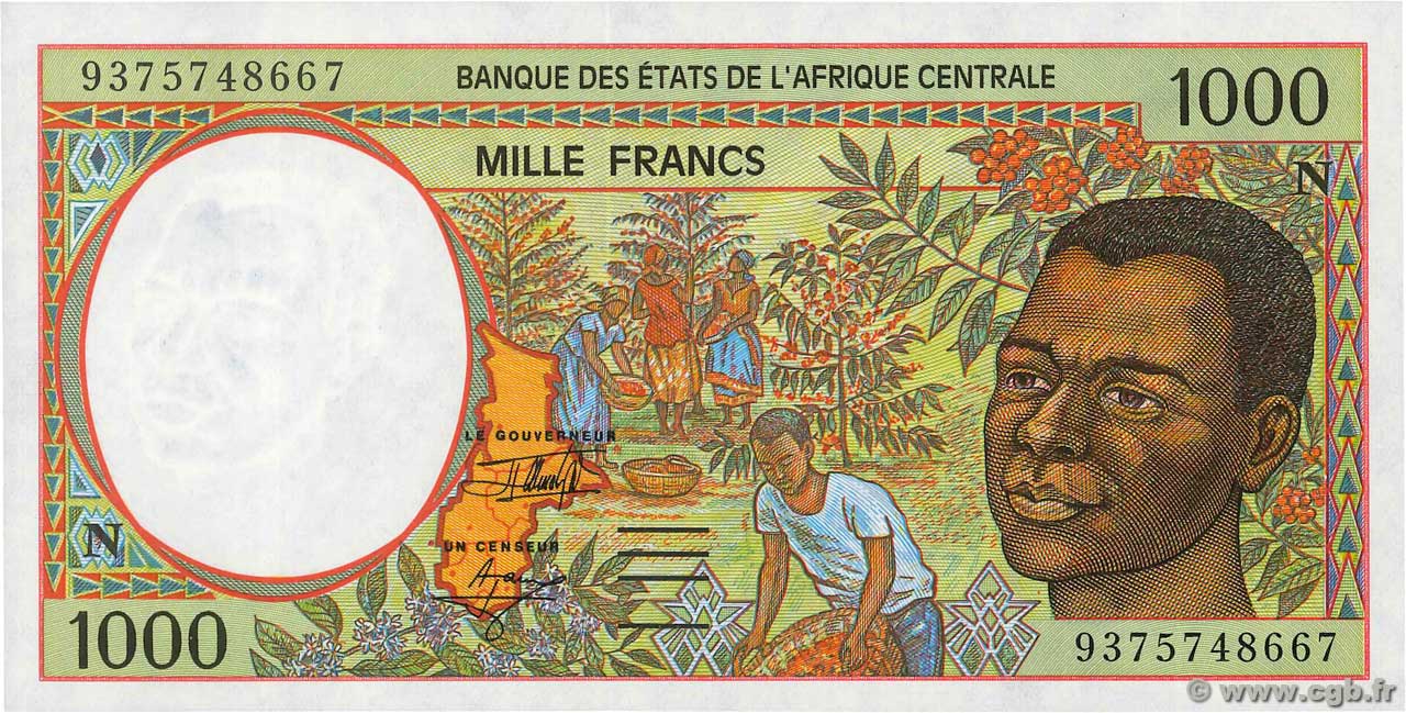 1000 Francs ÉTATS DE L AFRIQUE CENTRALE  1993 P.502Na pr.NEUF