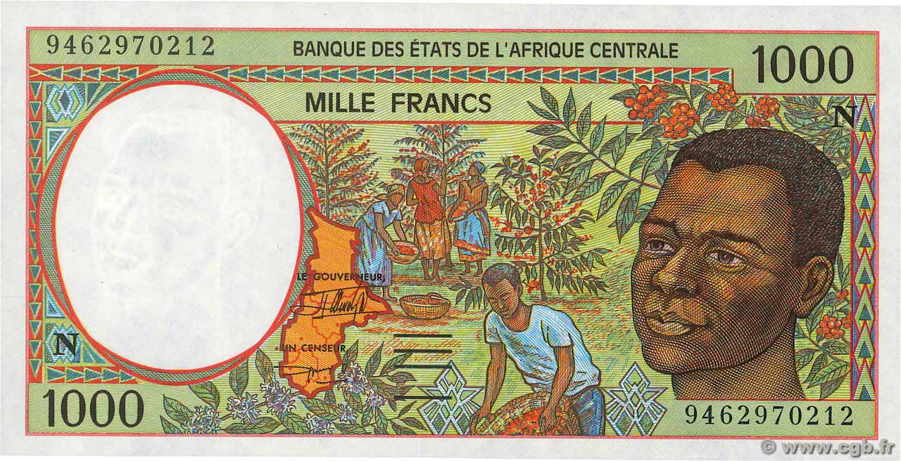 1000 Francs STATI DI L  AFRICA CENTRALE  1994 P.502Nb FDC