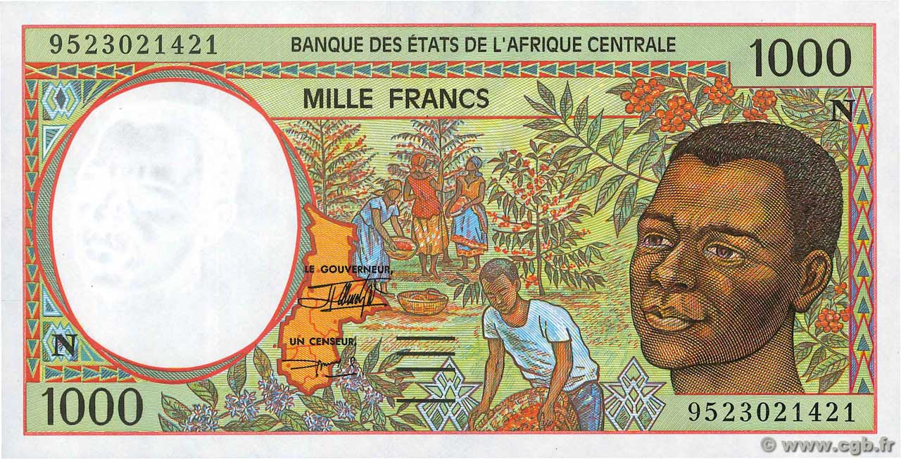 1000 Francs STATI DI L  AFRICA CENTRALE  1995 P.502Nc FDC