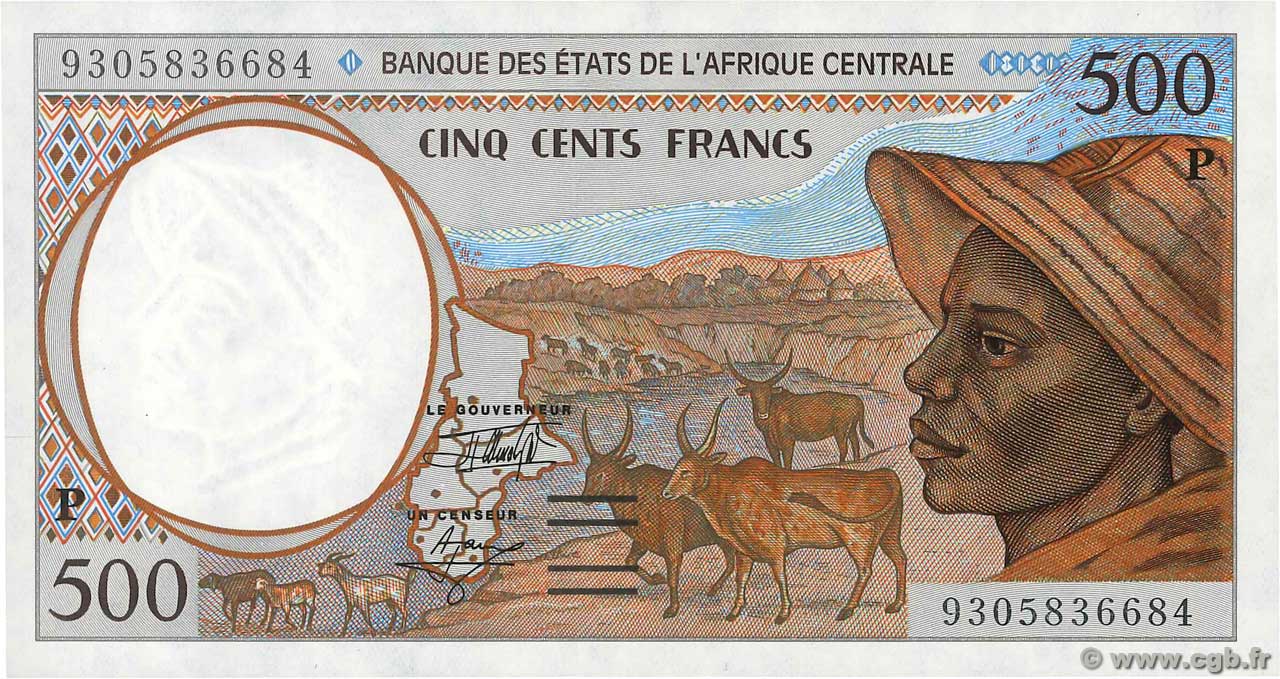 500 Francs ESTADOS DE ÁFRICA CENTRAL
  1993 P.601Pa FDC