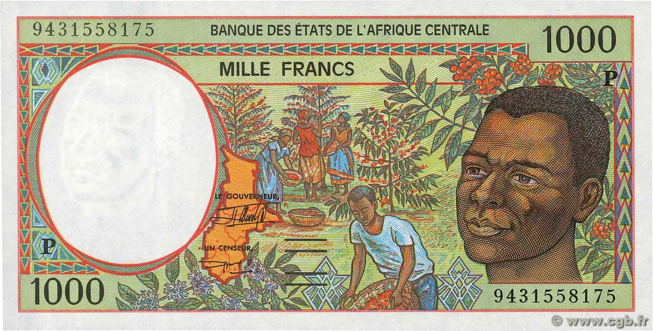 1000 Francs STATI DI L  AFRICA CENTRALE  1994 P.602Pb FDC