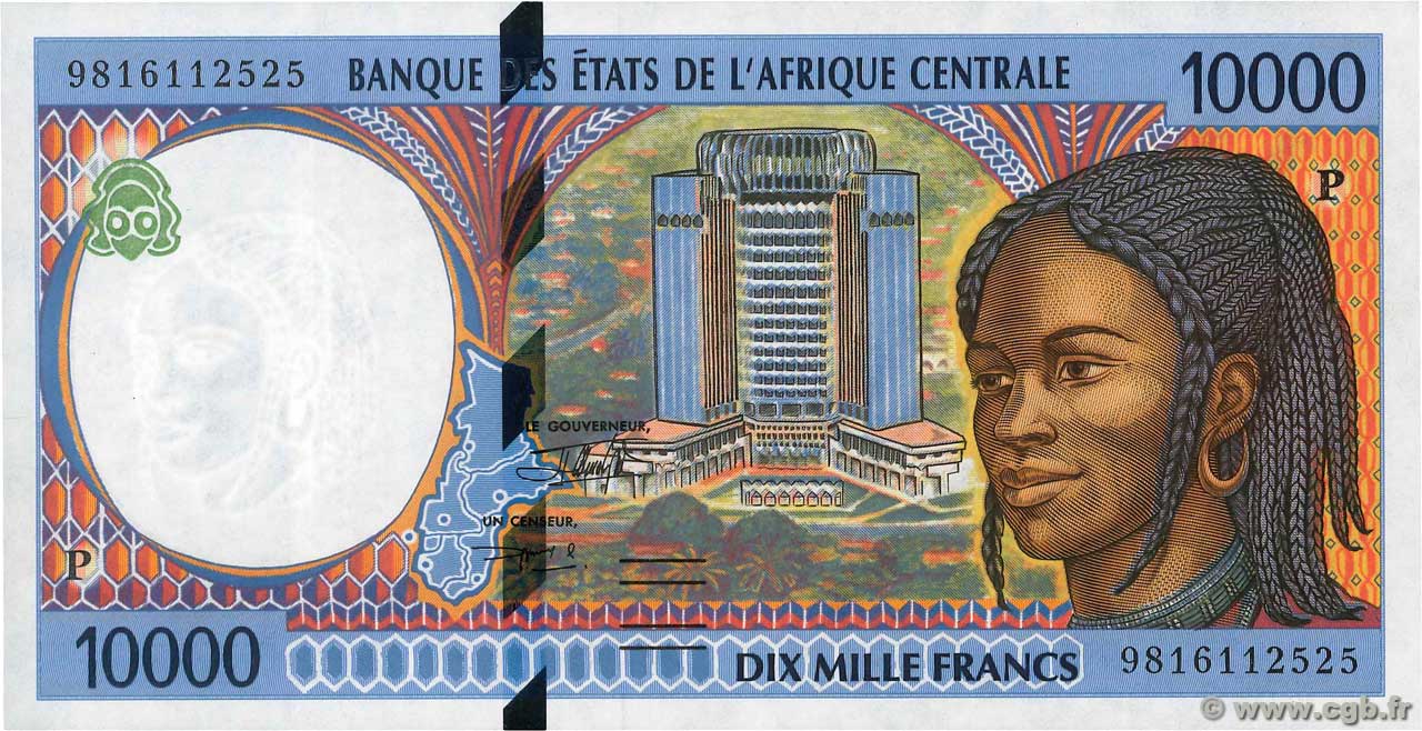 10000 Francs ÉTATS DE L AFRIQUE CENTRALE  1998 P.605Pd pr.NEUF