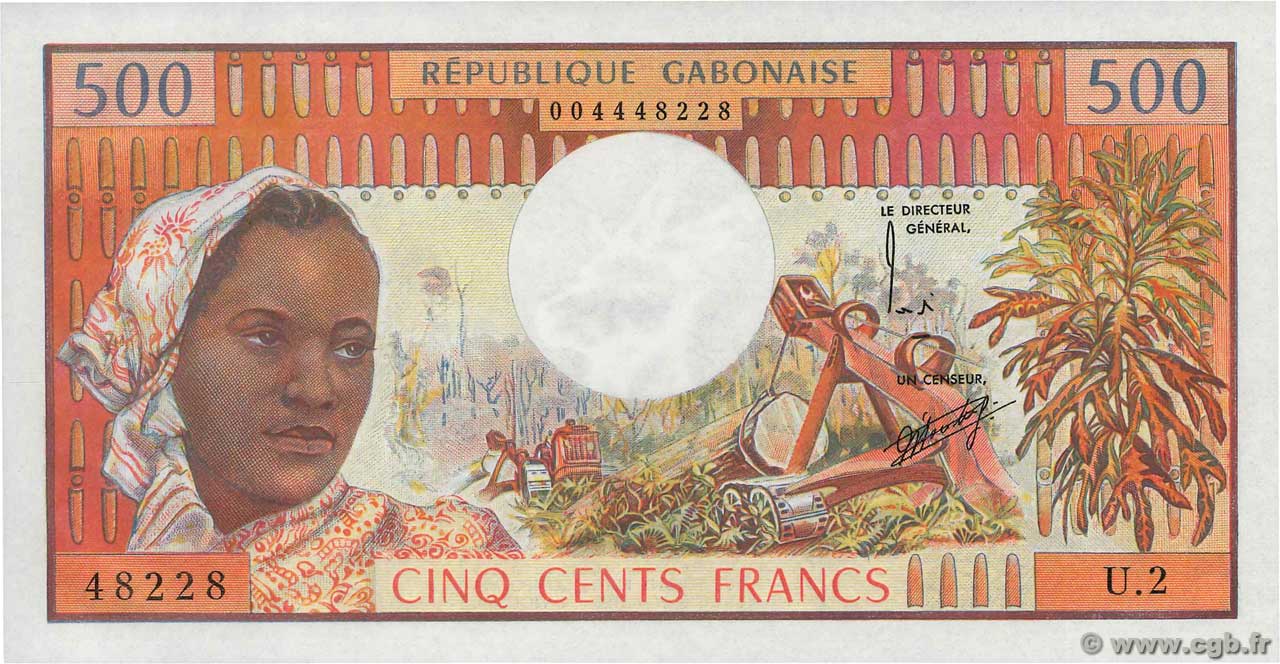 500 Francs GABUN  1973 P.02a fST+