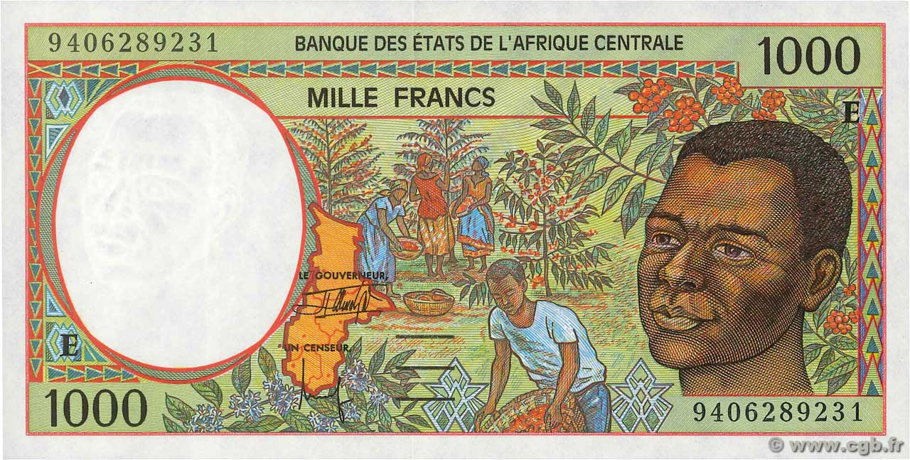 1000 Francs STATI DI L  AFRICA CENTRALE  1994 P.202Eb q.FDC