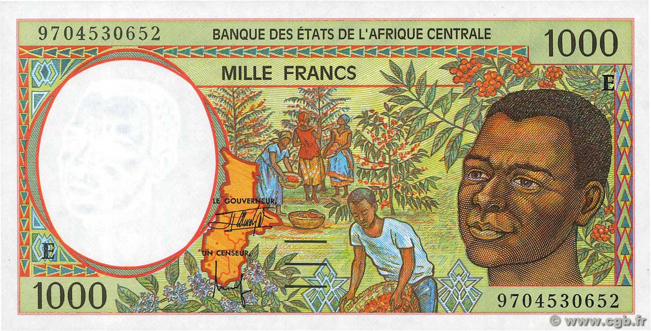 1000 Francs STATI DI L  AFRICA CENTRALE  1997 P.202Ed FDC