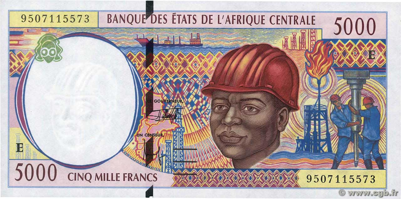 5000 Francs ESTADOS DE ÁFRICA CENTRAL
  1995 P.204Eb SC+