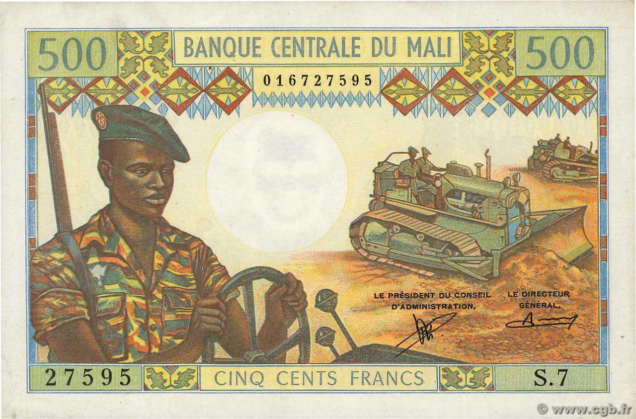 500 Francs MALI  1973 P.12b SPL