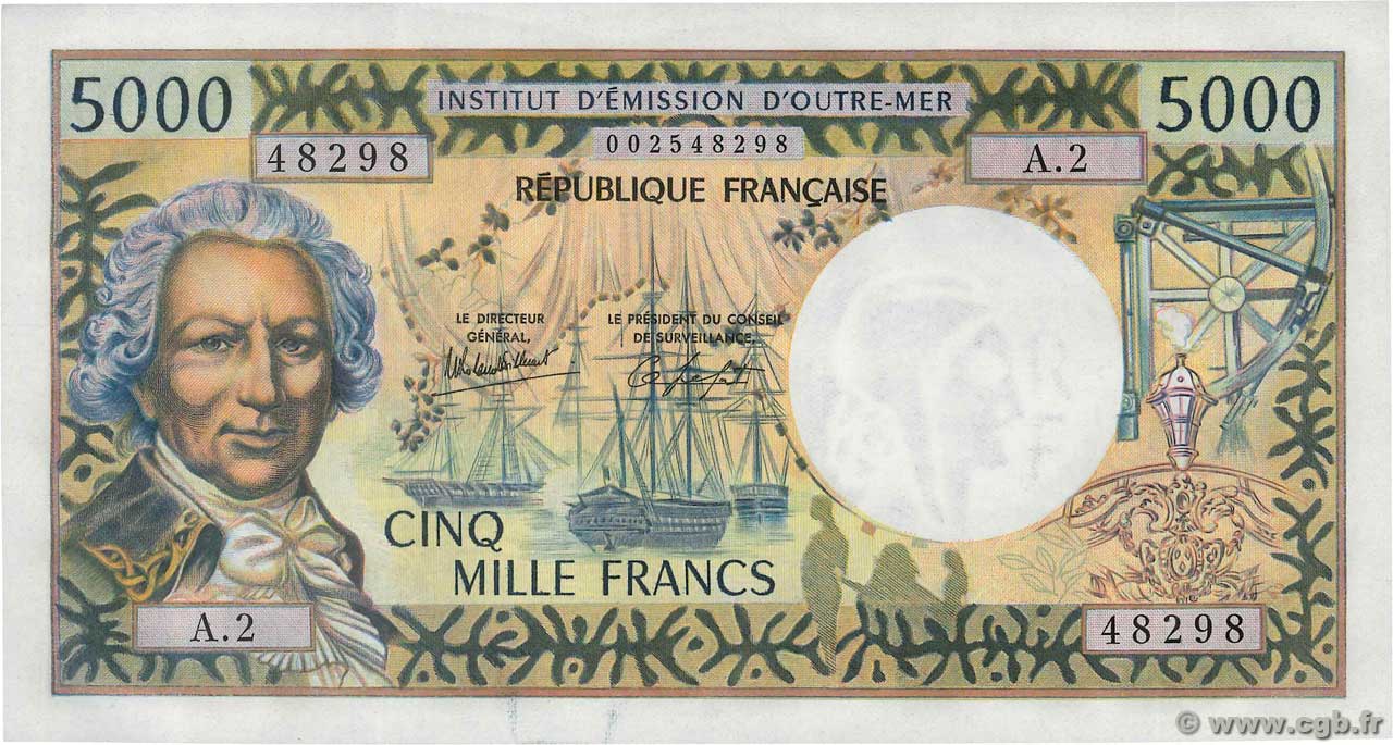 5000 Francs NOUVELLE CALÉDONIE Nouméa 1982 P.65c UNC-