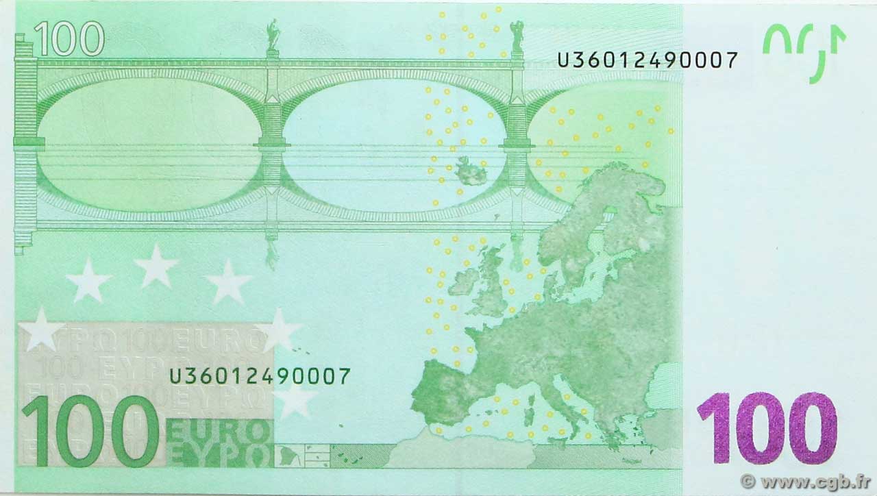 Billet De 100 Euros A Imprimer Recto Verso 100 Euros EUROPE 2002 P.05u b96_2252 Billets