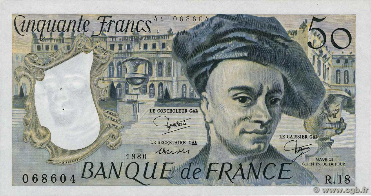 50 Francs QUENTIN DE LA TOUR FRANCE  1980 F.67.06 SUP+
