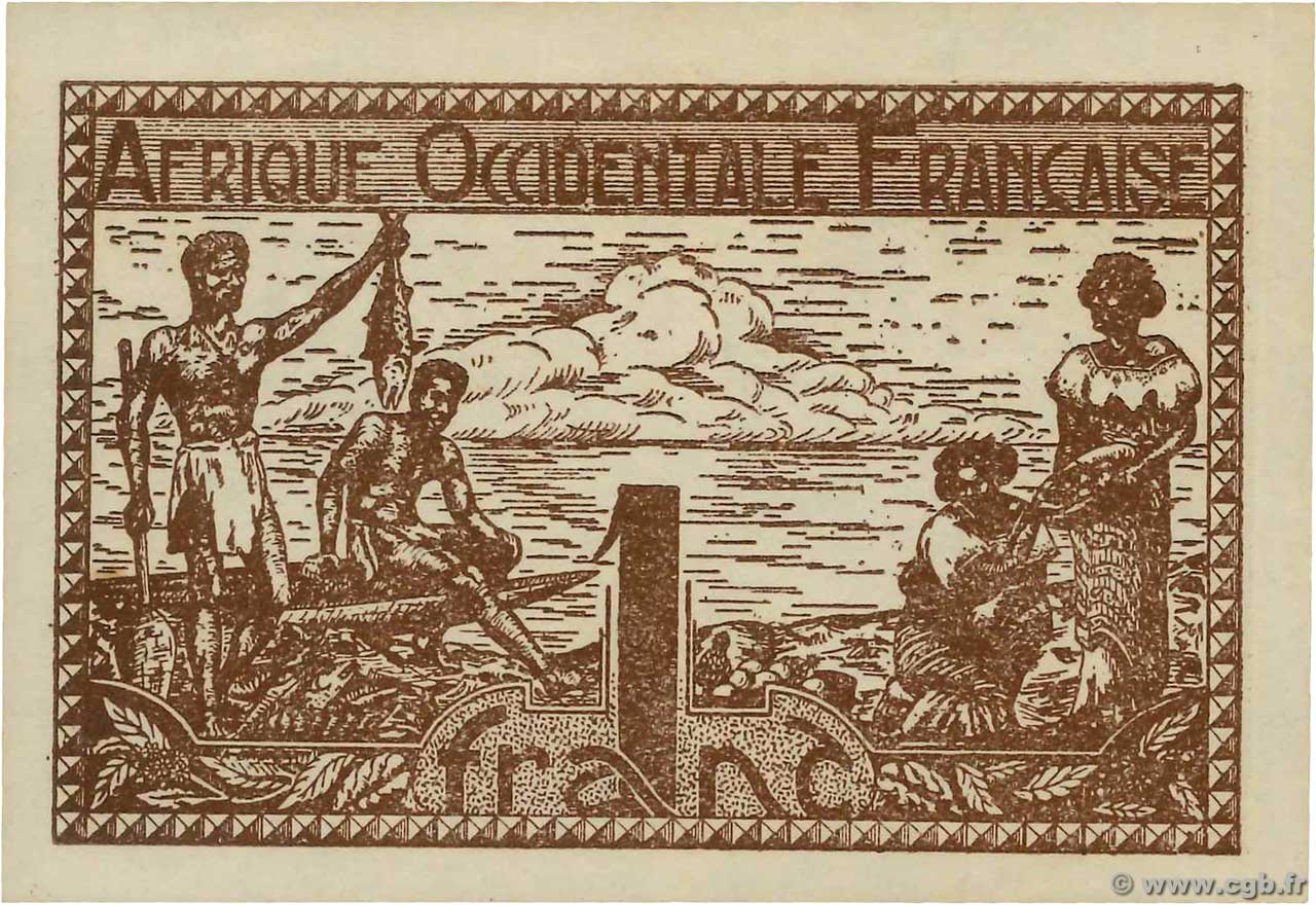 1 Franc FRENCH WEST AFRICA  1944 P.34a q.SPL
