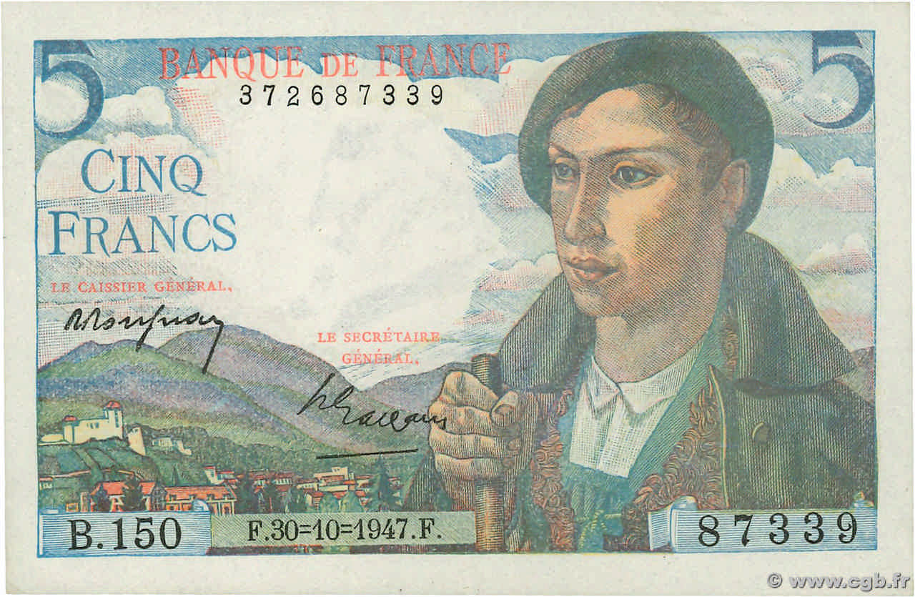 5 Francs BERGER FRANCIA  1947 F.05.07 q.AU