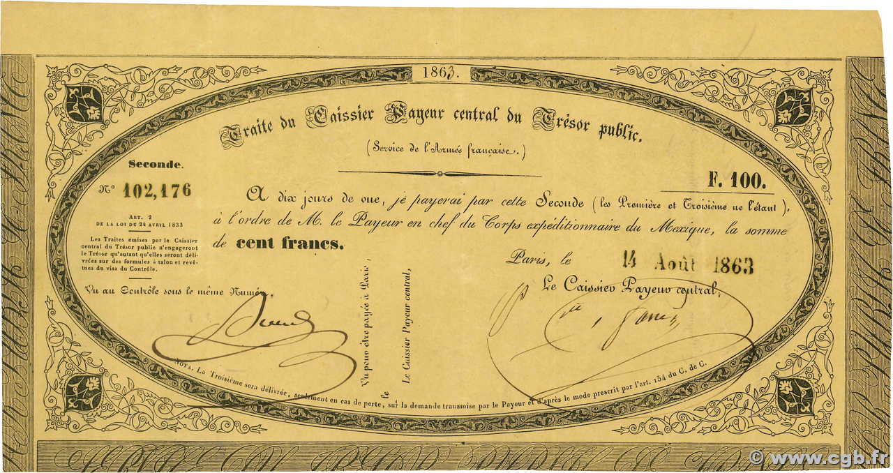 100 Francs MEXIQUE Mexico 1879 Kol.8 ou 9(var) TTB+