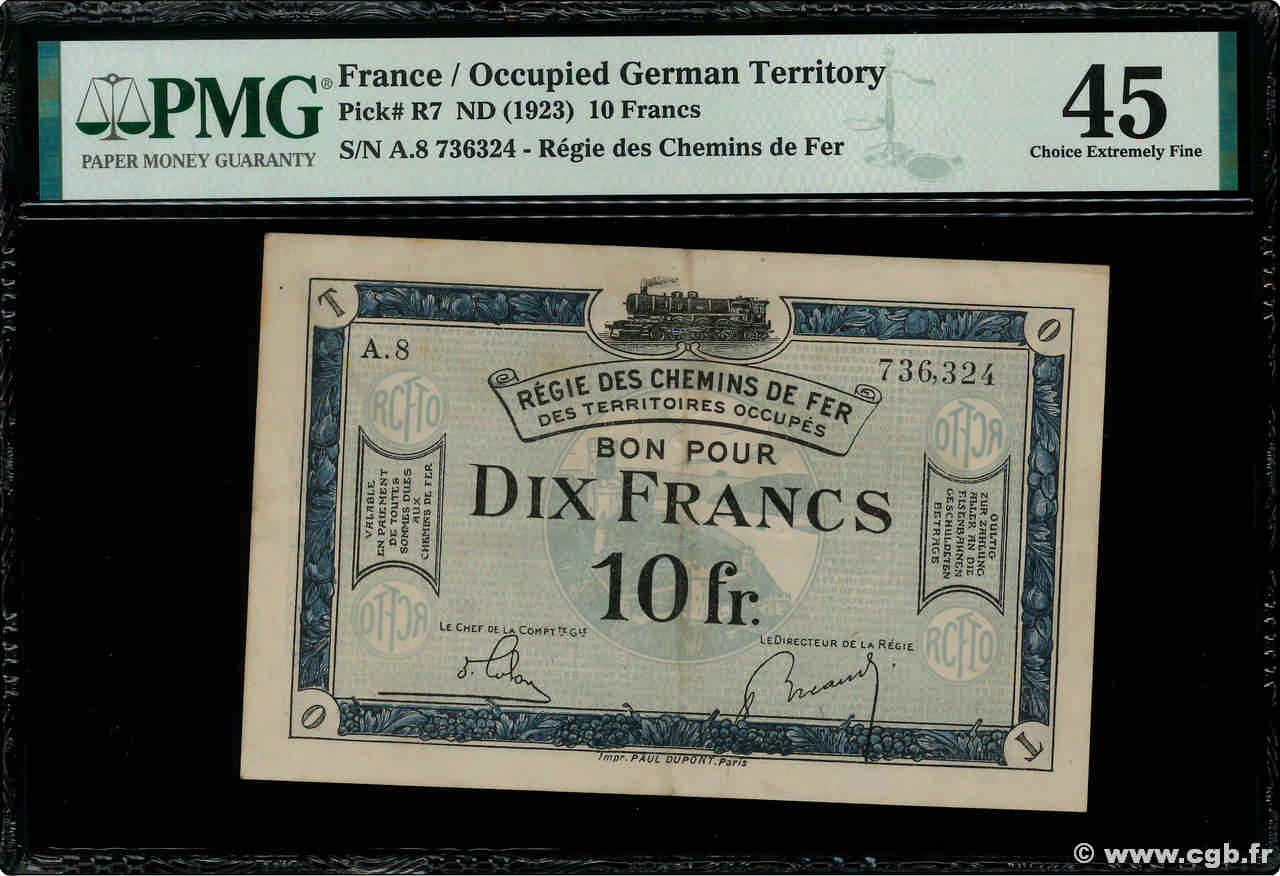 10 Francs FRANCE Regionalismus und verschiedenen  1923 JP.135.07 VZ
