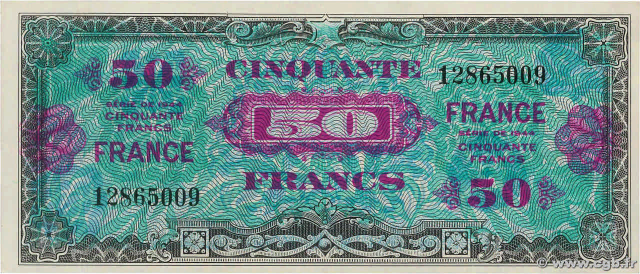 50 Francs FRANCE FRANCE  1945 VF.24.01 AU-