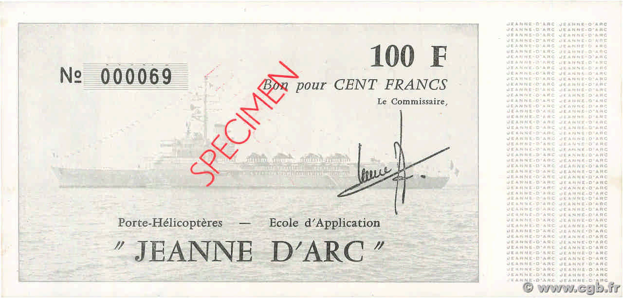 100 Francs JEANNE D ARC Spécimen FRANCE Regionalismus und verschiedenen  1980 K.302f ST