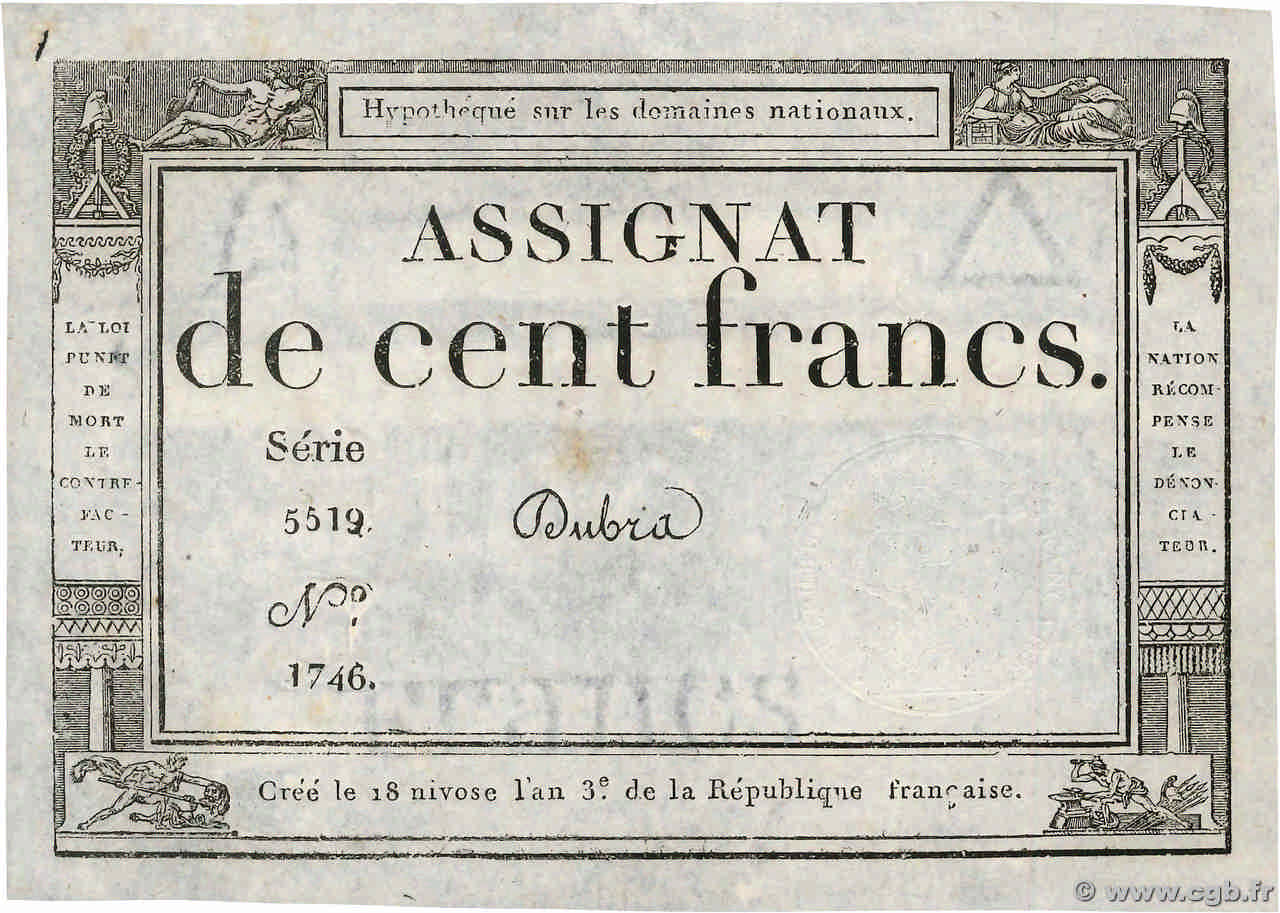 100 Francs FRANCIA  1795 Ass.48a EBC