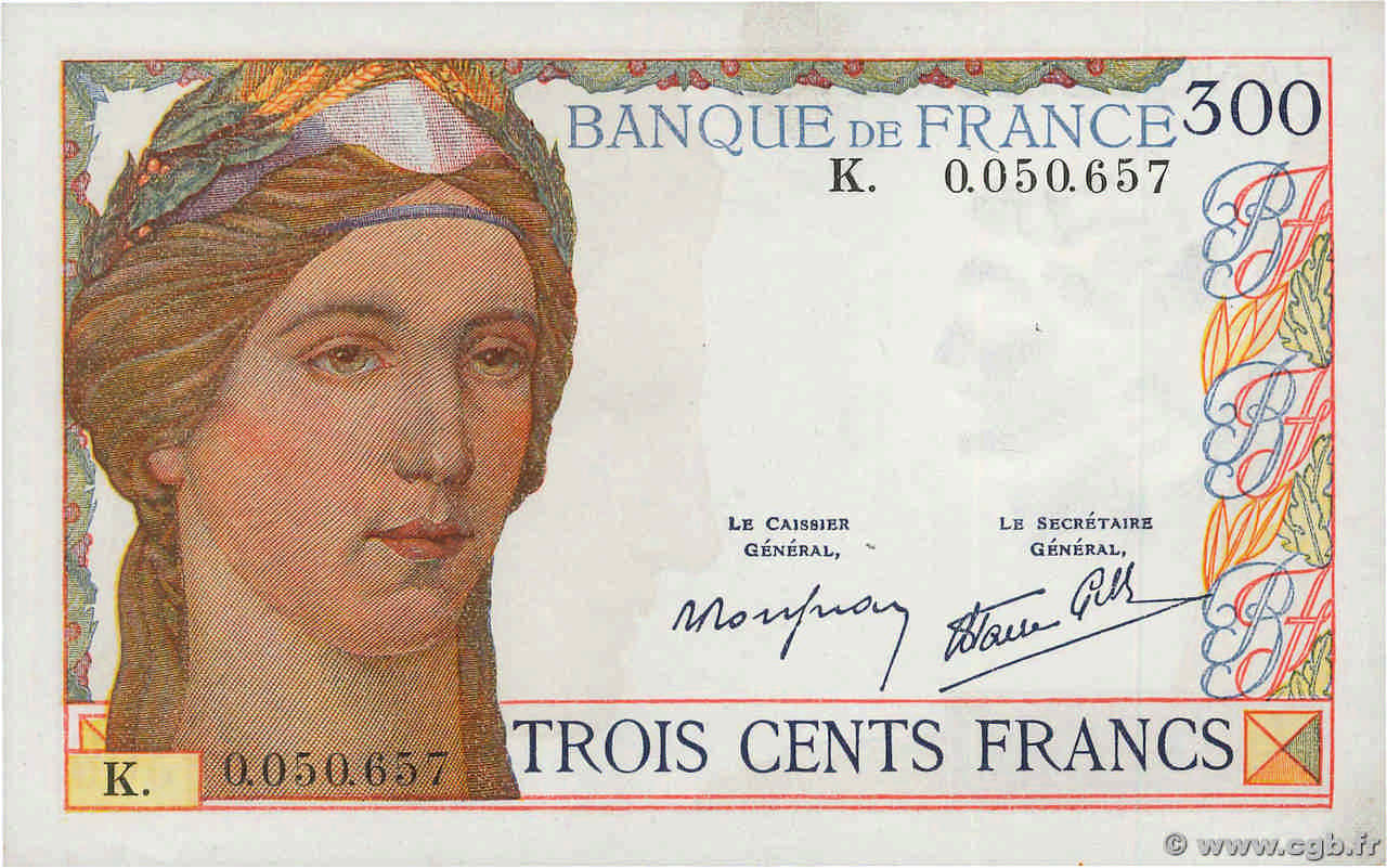300 Francs FRANCE  1938 F.29.01 pr.SPL