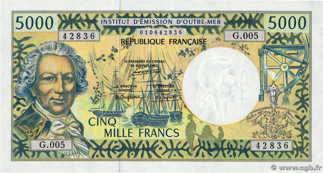 5000 Francs  POLYNESIA, FRENCH OVERSEAS TERRITORIES  1995 P.03a UNC