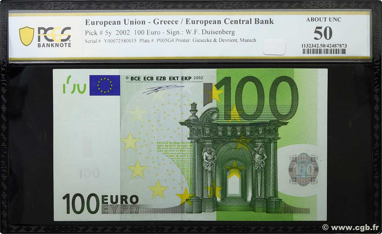 100 Euro EUROPA  2002 P.05y XF+