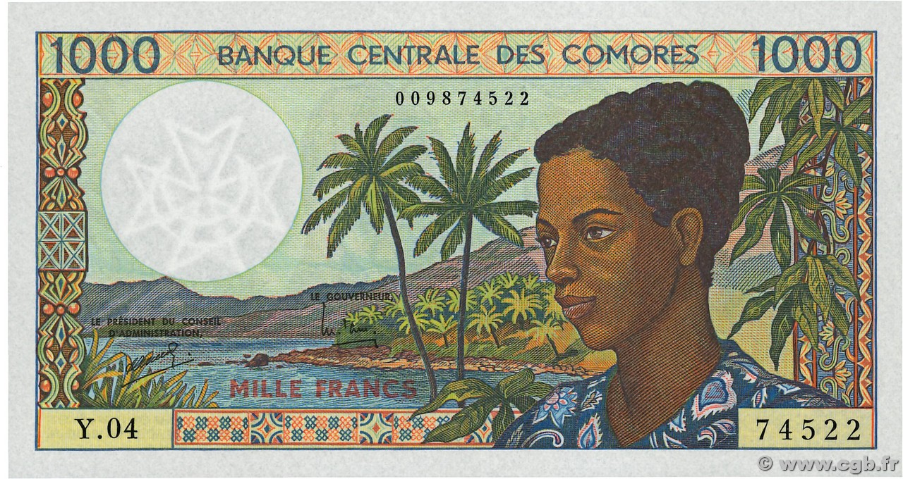 1000 Francs COMORES  1994 P.11b NEUF