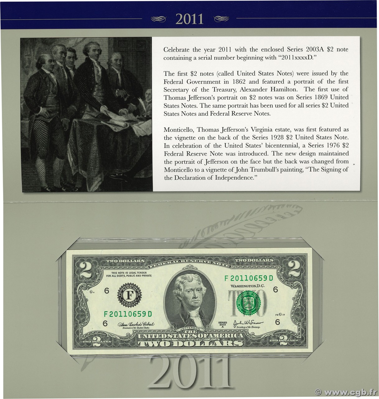 2 Dollars Set de présentation UNITED STATES OF AMERICA Atlanta 2003 P.516b UNC