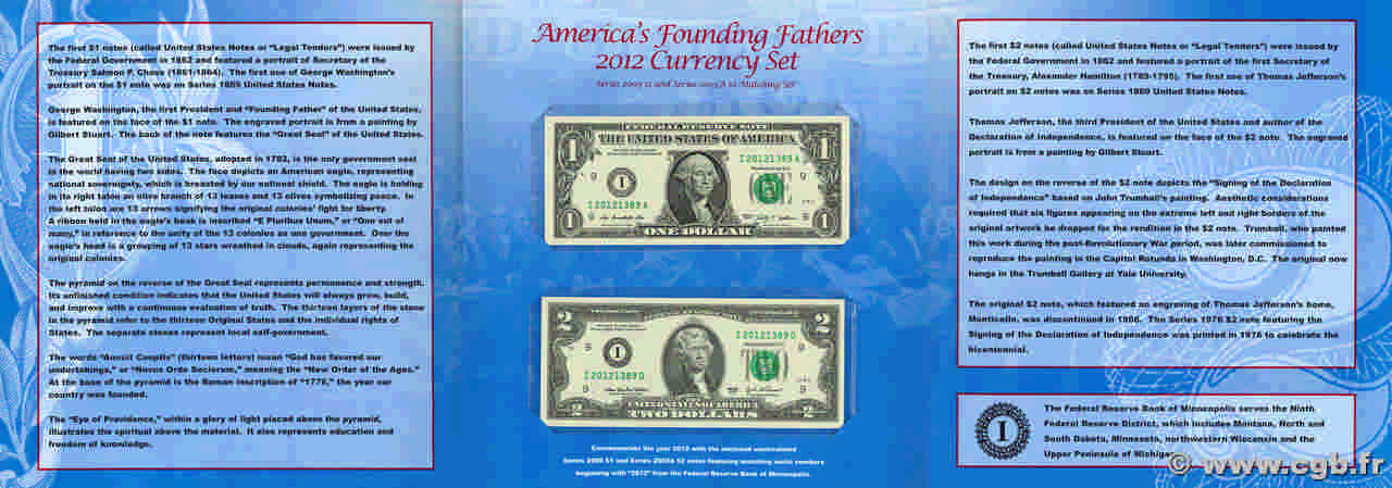 1 et 2 Dollars Set de présentation ÉTATS-UNIS D AMÉRIQUE Minneapolis 2003 P.516b et 530 NEUF