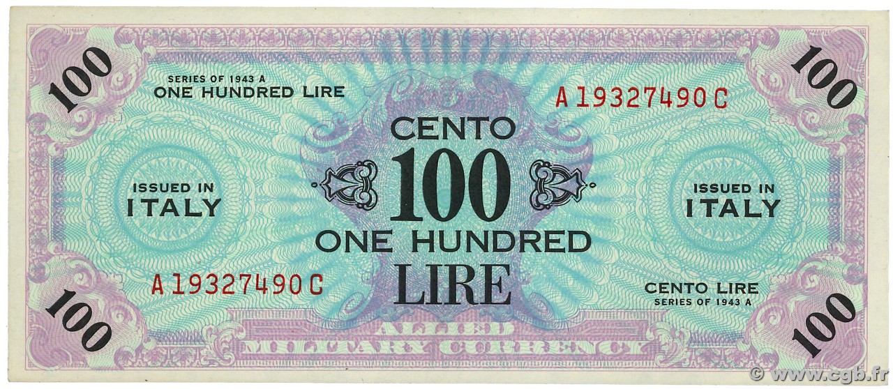 100 Lire ITALIE  1943 PM.21c SUP
