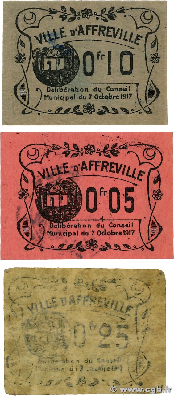 5, 10 et 25 Centimes Lot ALGÉRIE Affreville 1917 K.174 au K.176 NEUF