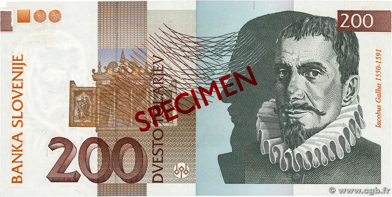 200 Tolarjev Spécimen SLOVÉNIE  2004 P.15ds NEUF