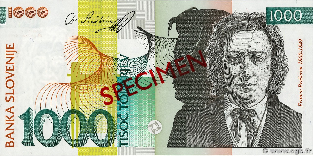 1000 Tolarjev Spécimen SLOVÉNIE  2005 P.32cs NEUF