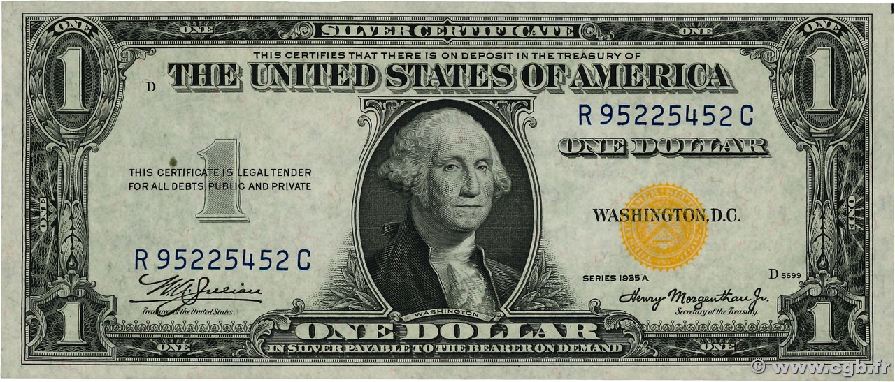 1 Dollar ÉTATS-UNIS D AMÉRIQUE  1935 P.416AY NEUF
