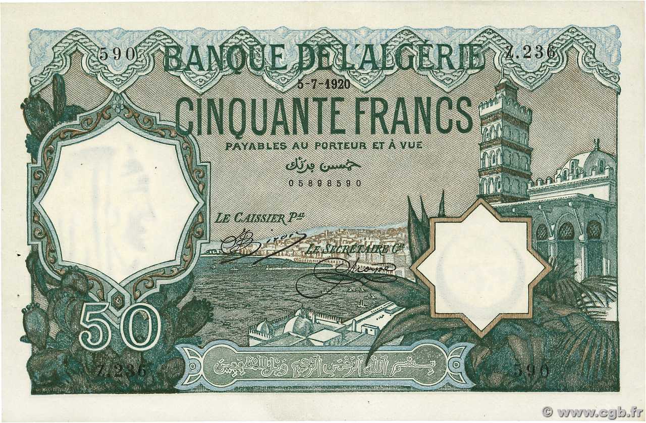 50 Francs ARGELIA  1920 P.080a EBC