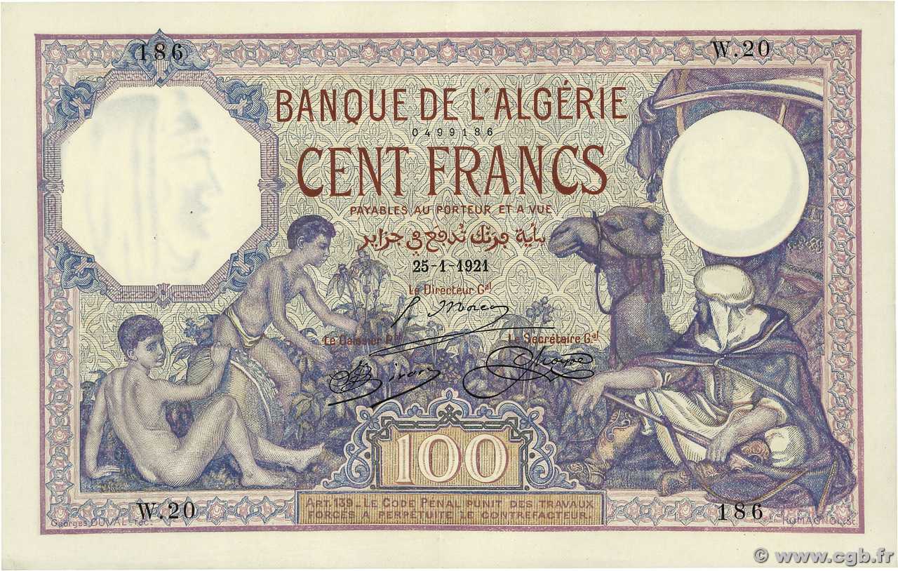 100 Francs ALGERIA  1921 P.081a SPL