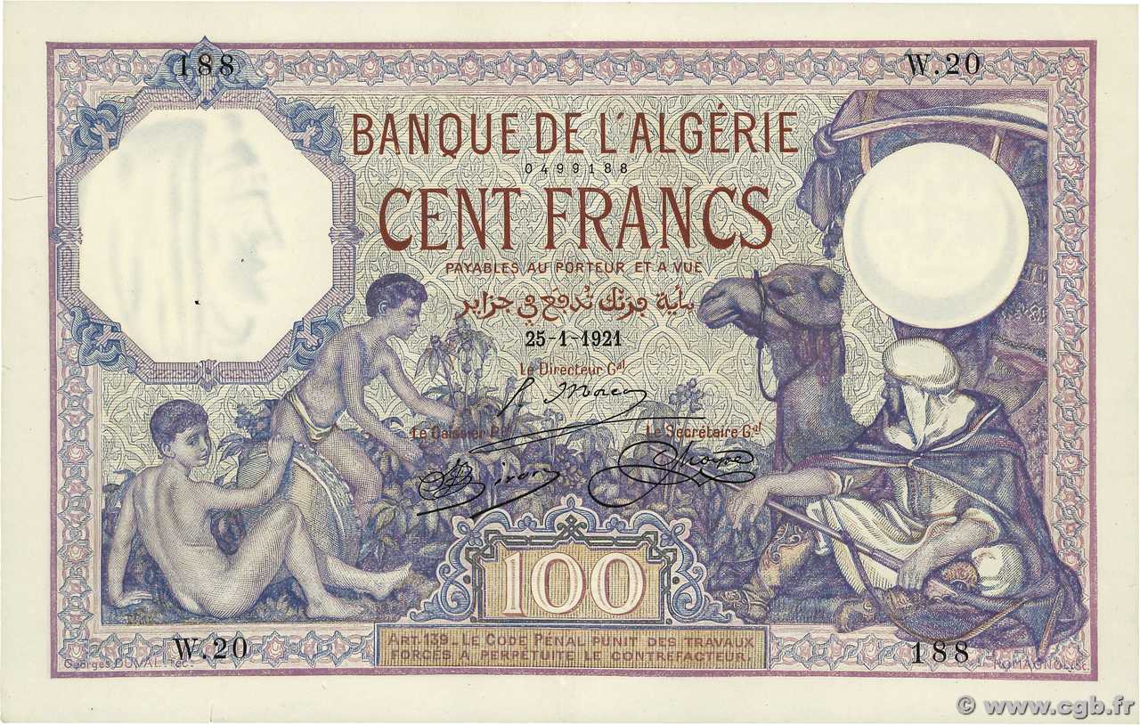 100 Francs ALGERIEN  1921 P.081a VZ
