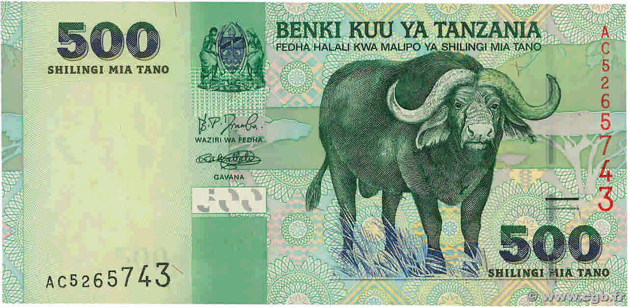 500 Shilingi TANZANIE  2003 P.35 NEUF