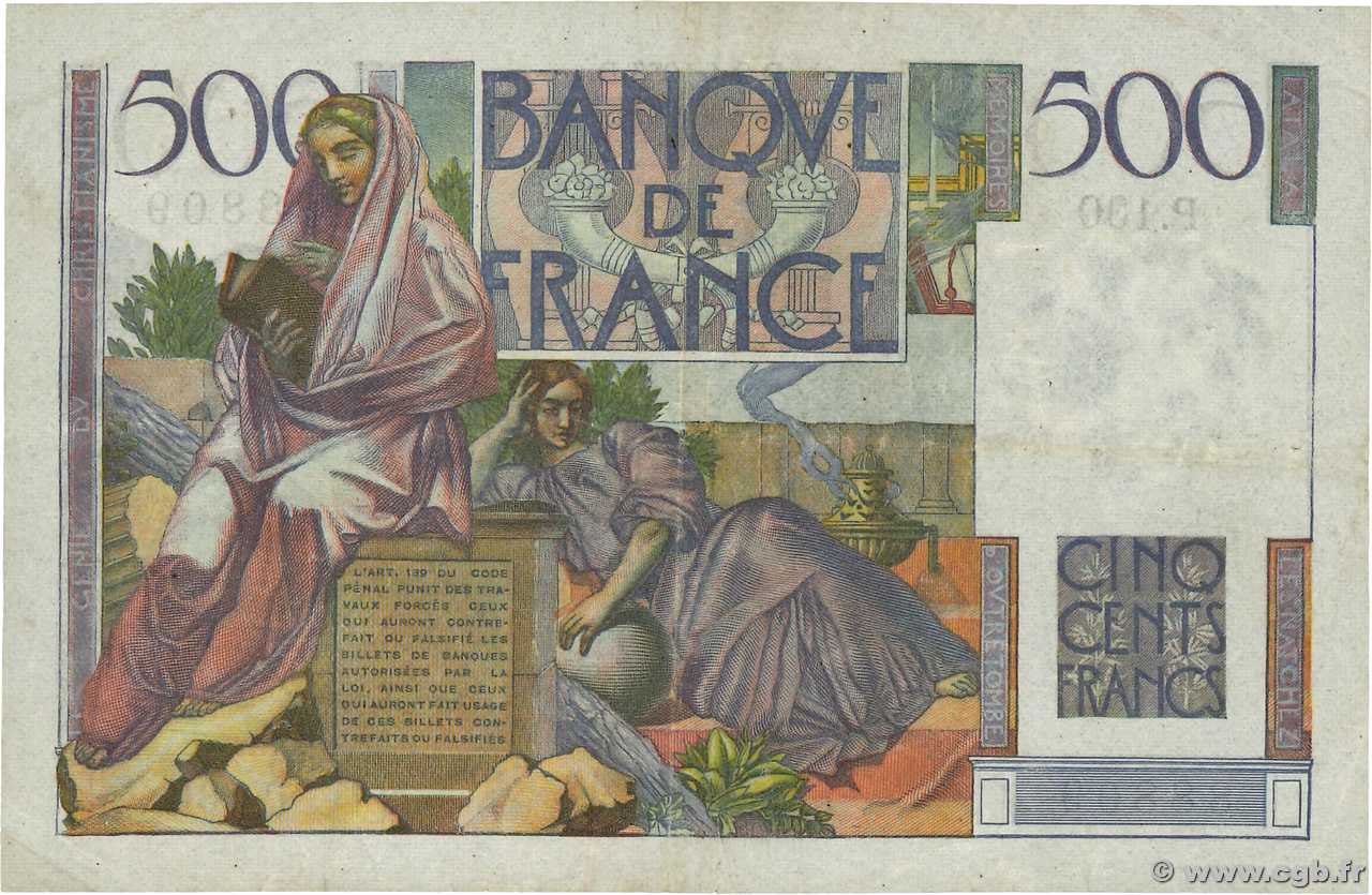 500 Francs CHATEAUBRIAND FRANCE 1953 F 34 11 B96 3692 Billets