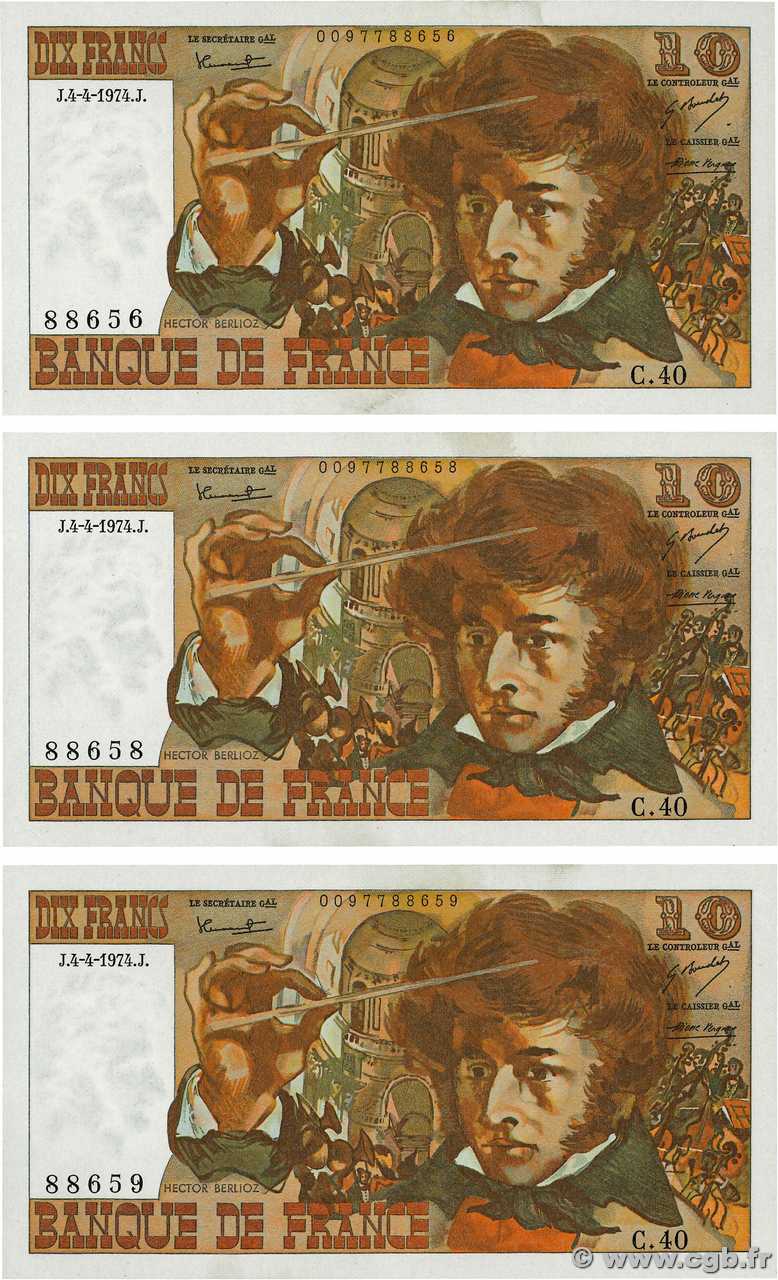 10 Francs BERLIOZ Lot FRANCIA  1974 F.63.04 SPL