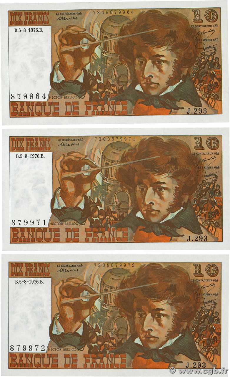 10 Francs BERLIOZ Lot FRANCE  1976 F.63.20 AU